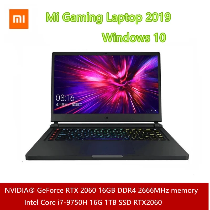 Xiaomi Mi ноутбук для игр 2019 15 6 дюймов i7 9750H 16G DDR4 1 ТБ SSD RTX2060 144 Гц FHD экран Windows