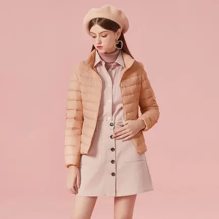 Shallow khaki SEMIR зимняя куртка, Женская хлопковая короткая куртка, новинка, пуховик с капюшоном, теплое осеннее приталенное пальто, женские повседневные топы - Цвет: Shallow khaki