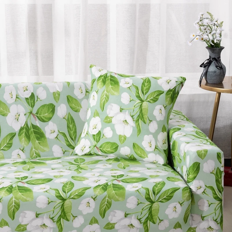 Чехол для дивана с листьями гостиной эластичный чехол из полиэстера и спандекса