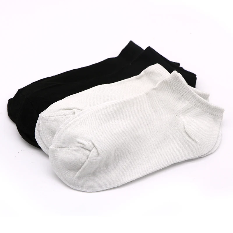 Носки женские короткие однотонные хлопковые дышащие удобные черные белые 6 шт./3