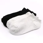 Носки женские короткие однотонные, хлопковые дышащие удобные, черные белые, 6 шт.3 пары