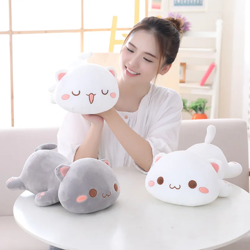 35/50 Kawaii Лежащая кошка плюшевые игрушки Мягкая Милая кукла милая подушка в виде