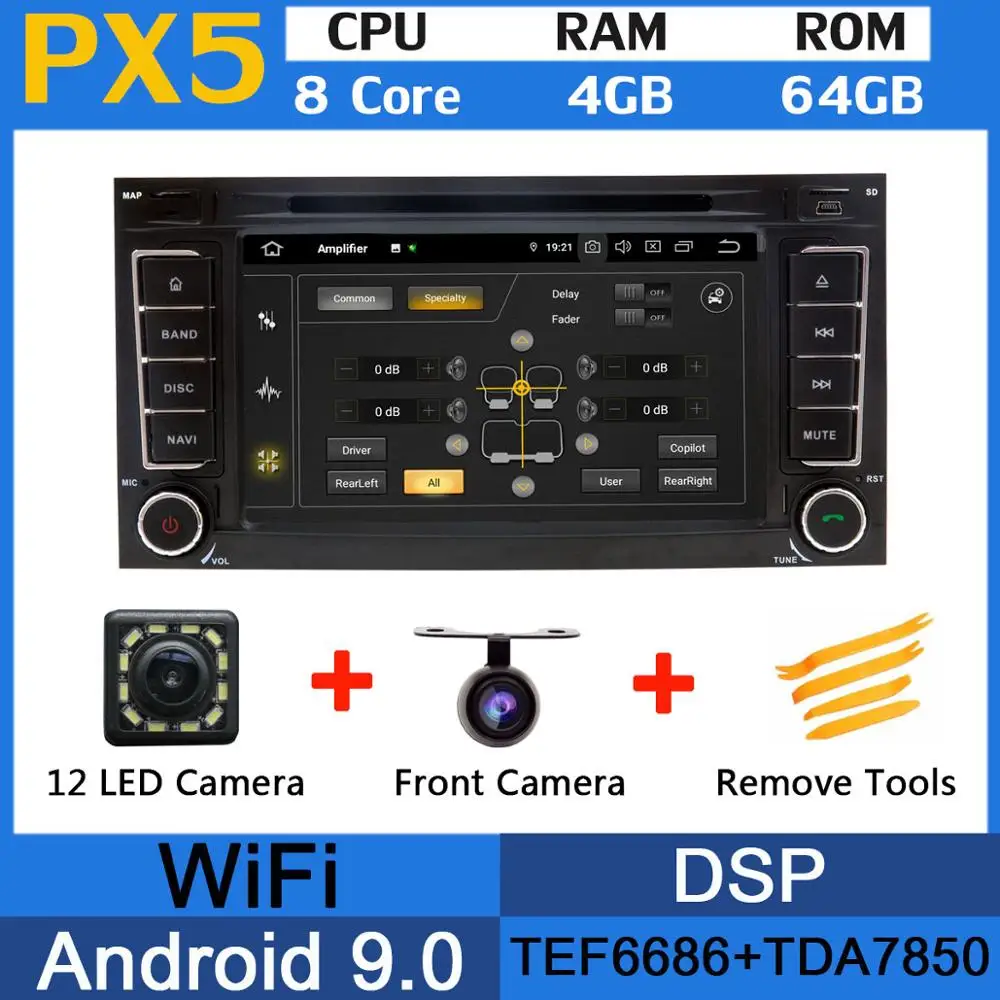 5 USB порт Android 9,0 Восьмиядерный автомобильный dvd-плеер для Volkswagen VW Touareg 2004-2011 T5 Multivan/Транс порт er 2004-2009 Автомагнитола - Цвет: PX5