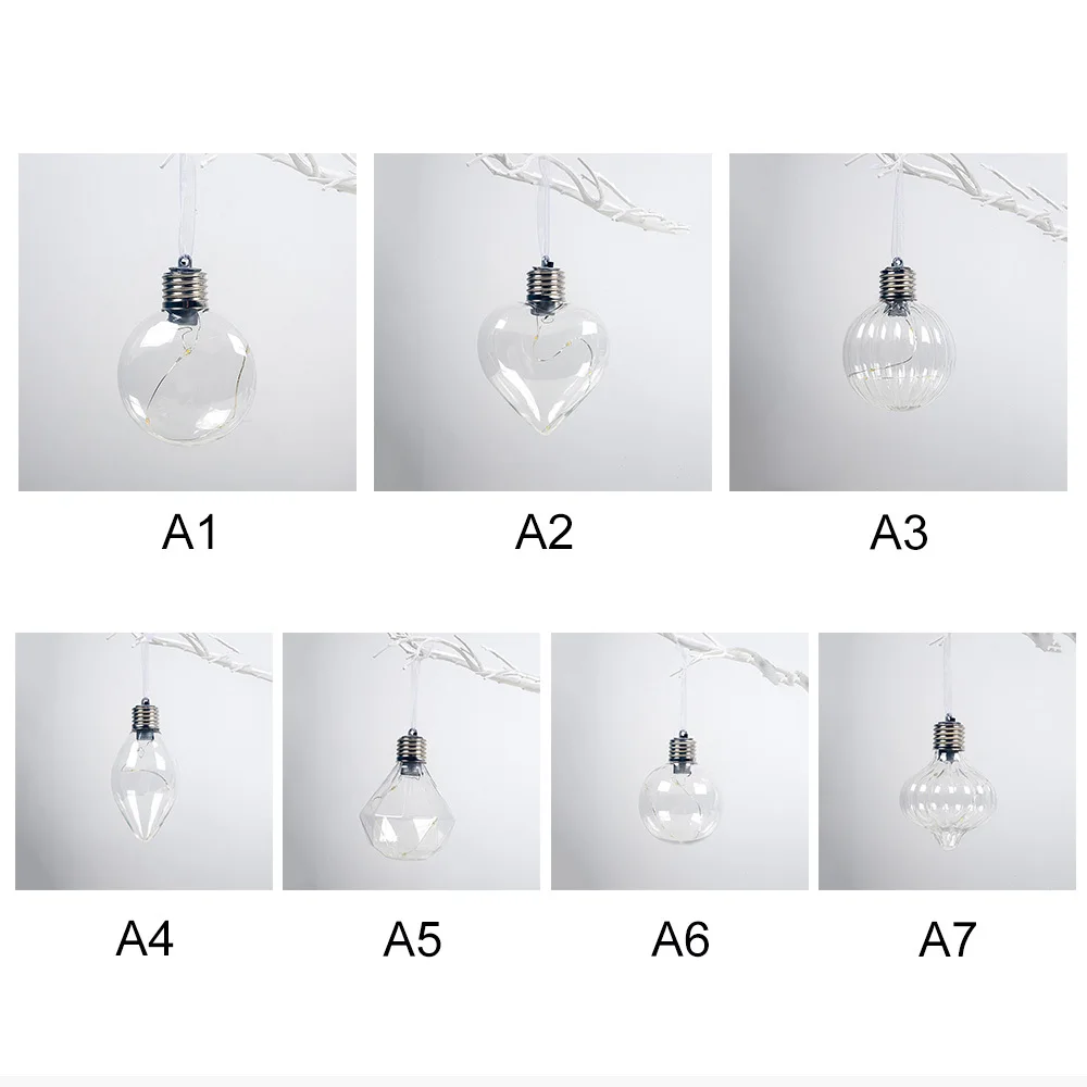 Рождественский подвесной шар с прозрачной лампочкой украшение для вечерние НКИ