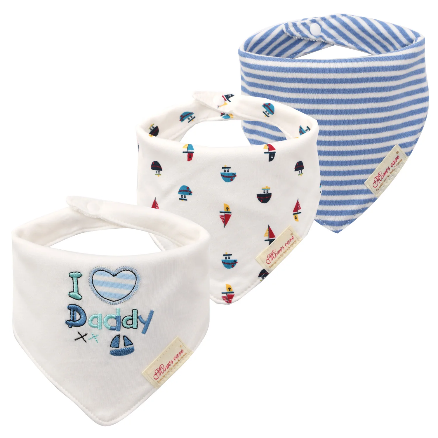 

3Pcs Pack INS Style Triangle Bibs For Newborns Baby Boys Cute Print Cartoon Pattern Soft Cotton Saliva Towel Kids Accessories