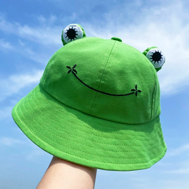 

Fashion Frog Bucket Hat for Women Summer Autumn Plain Women Panama Outdoor Hiking Beach Fishing Cap Sunscreen Female Sunhat Bob
