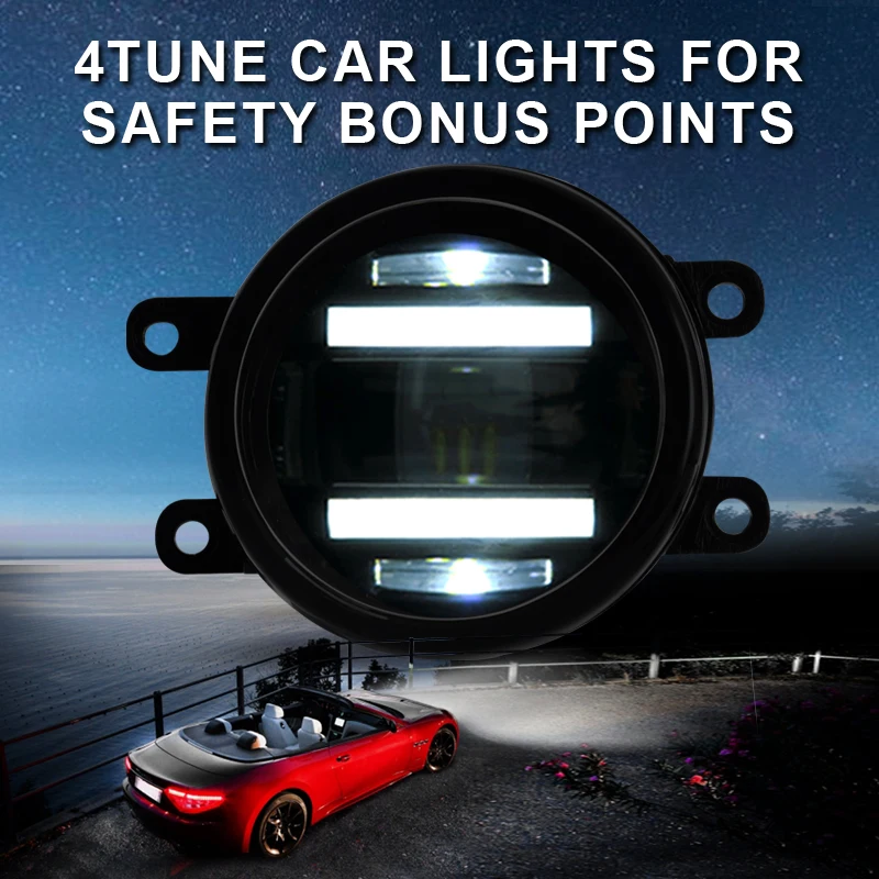 Светодиодный противотуманный светильник проектор с ДХО дневной ходовой функция