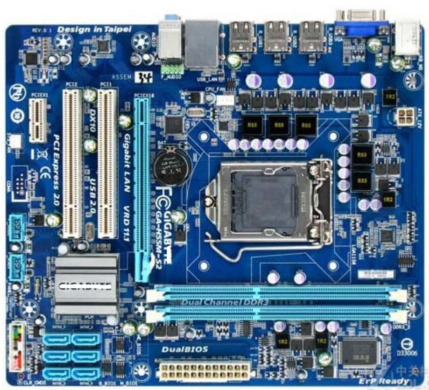 

Desktop Motherboard FOR GIGABYTE GA-H55M-S2 Used H55 Socket LGA 1156 i3 i5 i7 DDR3 8G Micro-ATX Original Mainboard H55M-S2 PC