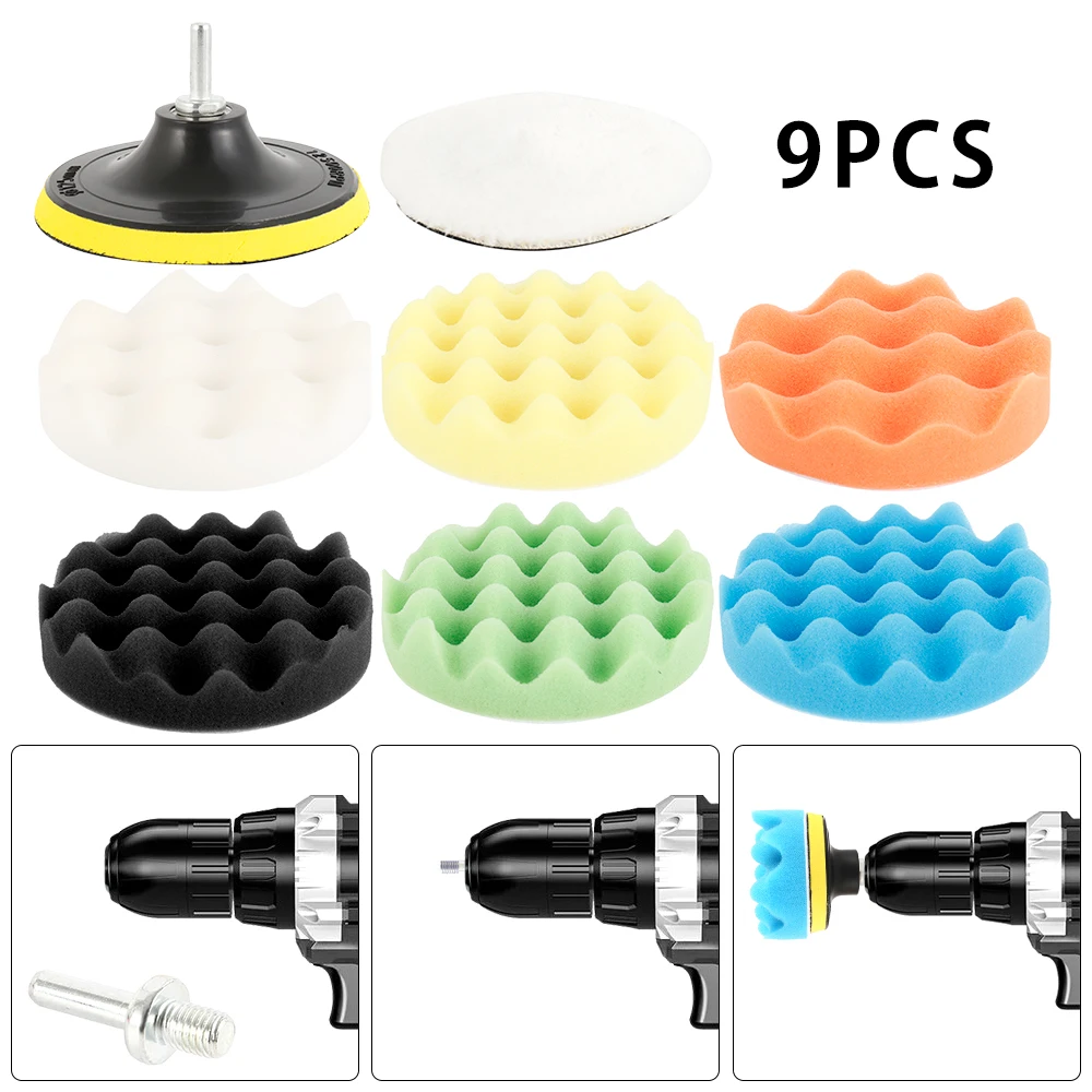 9 шт 5 дюймов 125 мм автомобиля депиляции Полировочная губка для полировки колодки