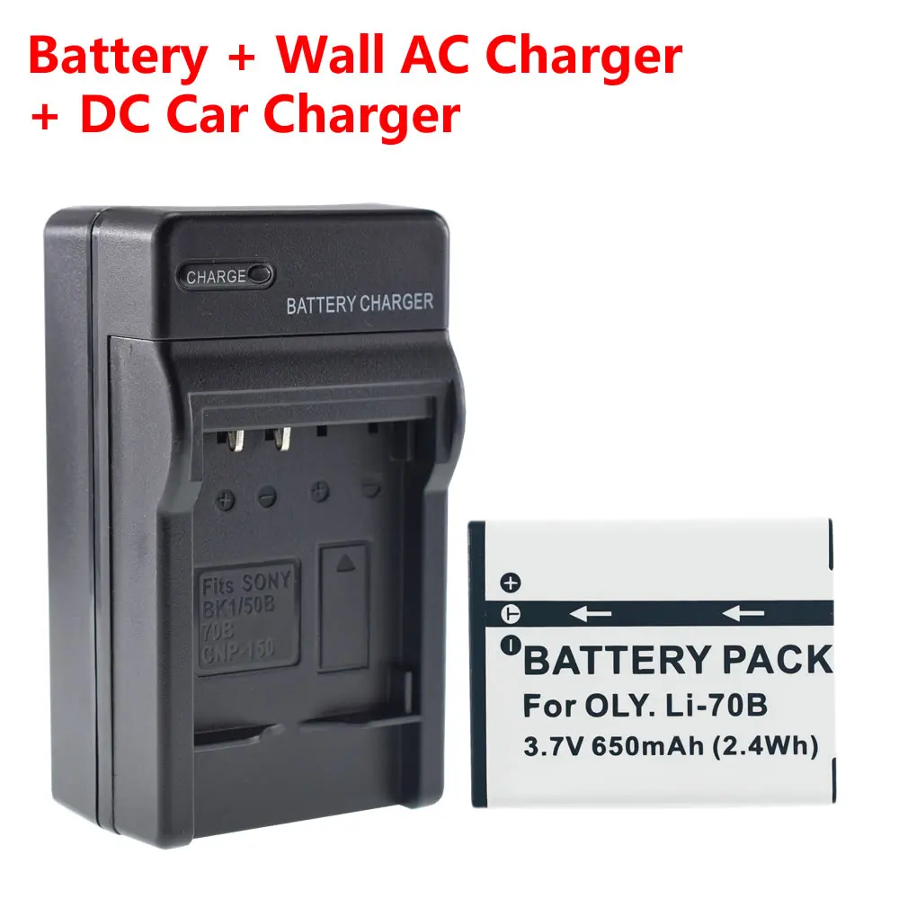 Батарея + зарядное устройство для дома и автомобиля Зарядное цифровой камеры Olympus