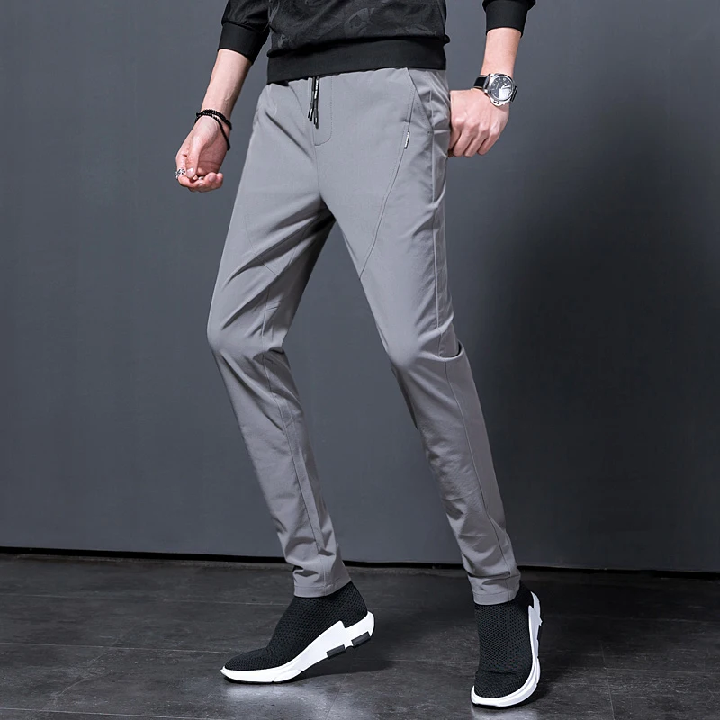 Брюки мужские модные облегающие спортивные брюки эластичные весенние