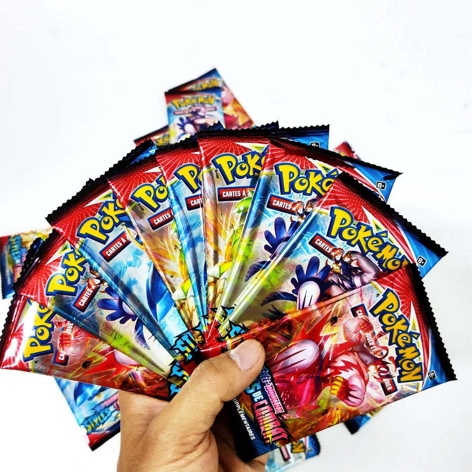 Tarjetas DE Pokemon COMBAT Booster, versi&oacute;n francesa, 50-2021 Uds., venta al por menor, &uacute;ltima DE 360-4