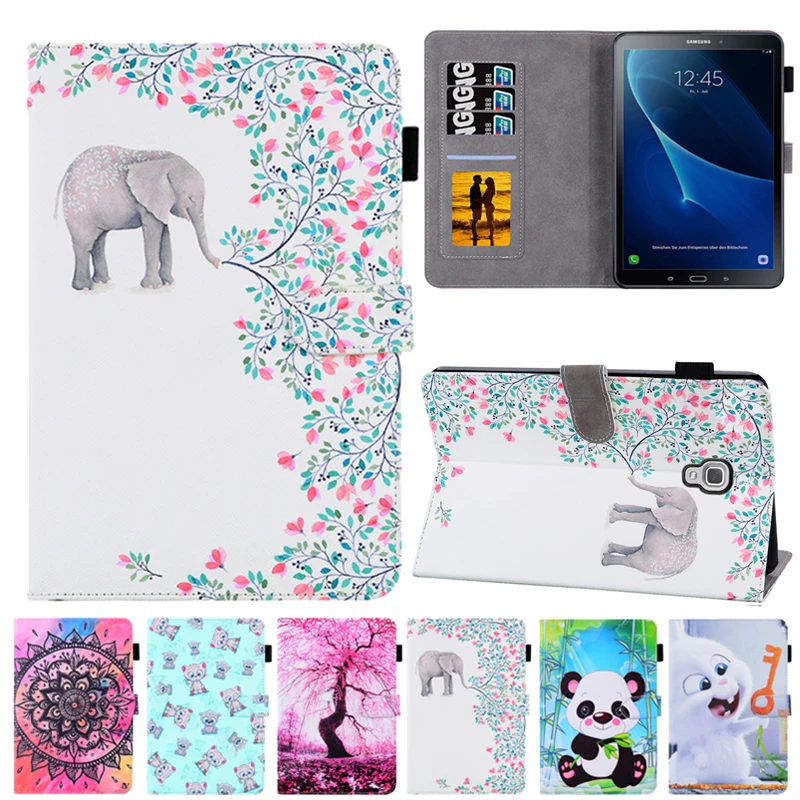 

Кожаный чехол для Samsung Galaxy Tab A2, 2018 дюйма, с рисунком слона, для Samsung Tab A 2, A2, T590, T595