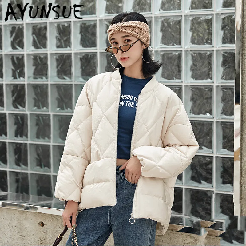 AYUNSUE зимнее пальто женская куртка на белом утином пуху женское корейское