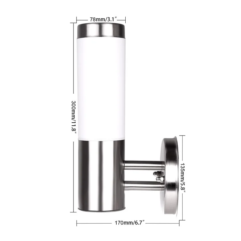 

Stainless Steel LED Wall Lamp Outdoor Waterproof Aisle Corridor Porch Light E27 Garden Light Courtyard Lighting Fixtures
