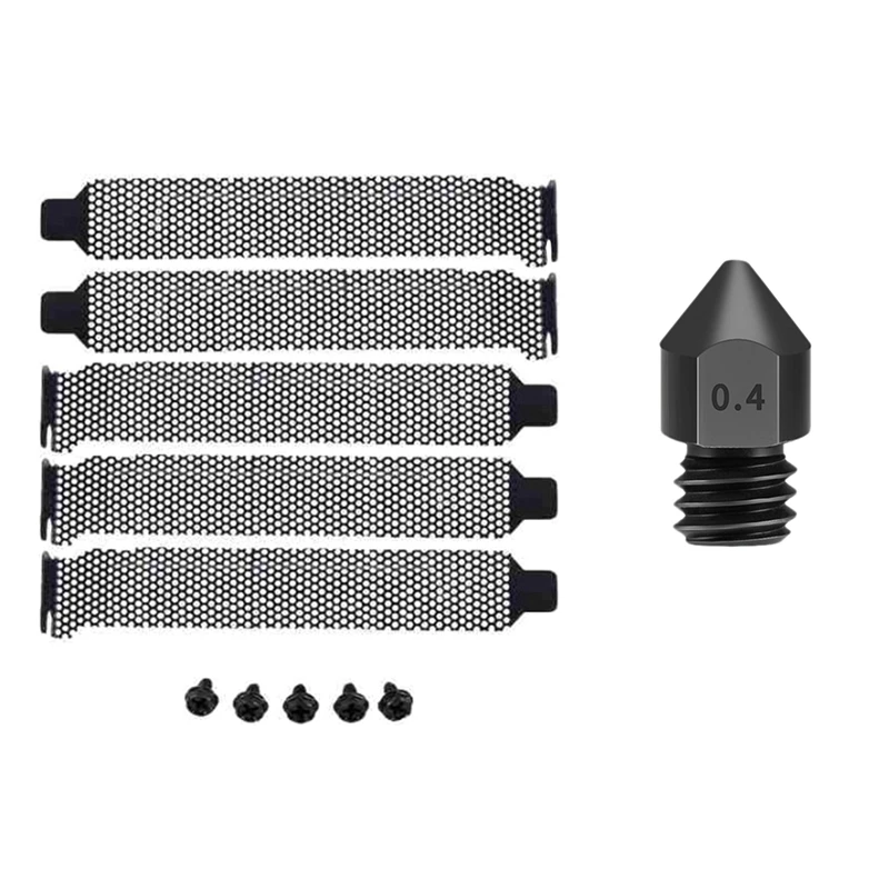 

5Pcs Ventilation Deflector Computer Chassis Bezel (with 5 Screws) & 1 Pcs 0.4mm MK8 Nozzle 1.75mm Filament