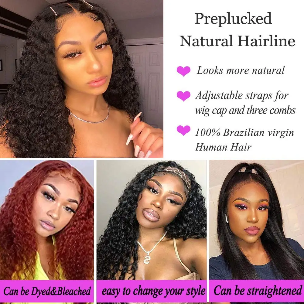 

Transparent Lace Closure Wig Peruvian Water Wave 13x4 13x6 Lace Front Wig Human Hair Wig For Black Women Pre Plucked Alrence Wig