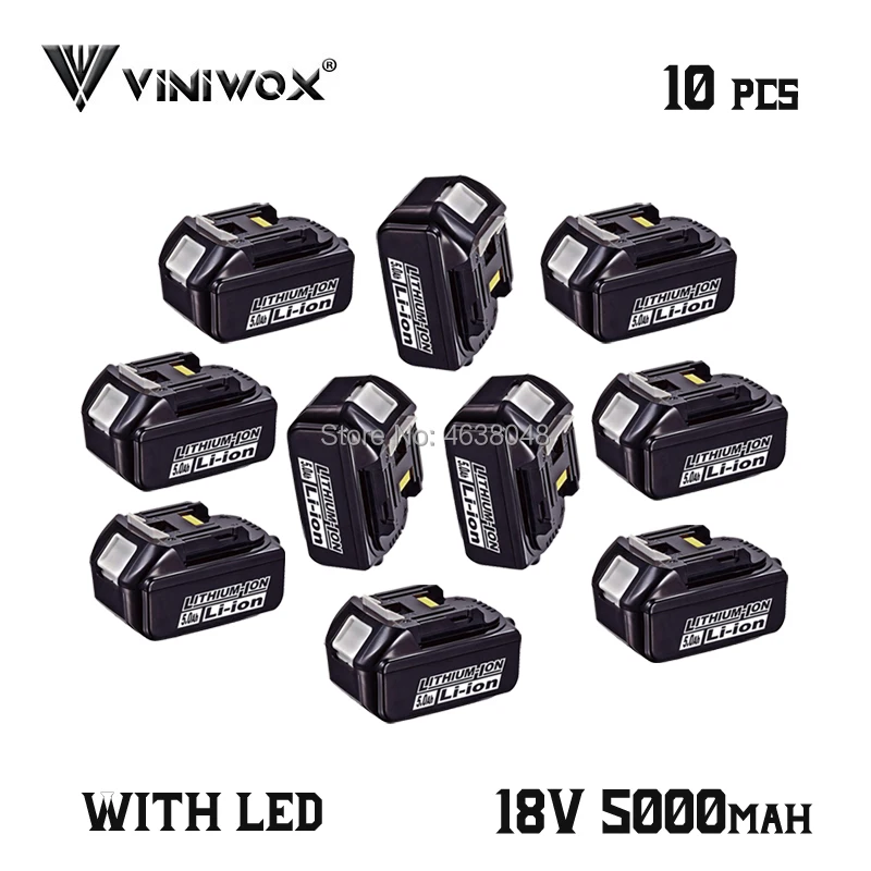 5000 мА/ч, Перезаряжаемые литий-ионный Батарея BL1850 Замена для Makita 18V BL1850B BL1815 BL1830 BL1840 LXT400 Батарея пакеты е-байка 36В - Цвет: 10 Pieces