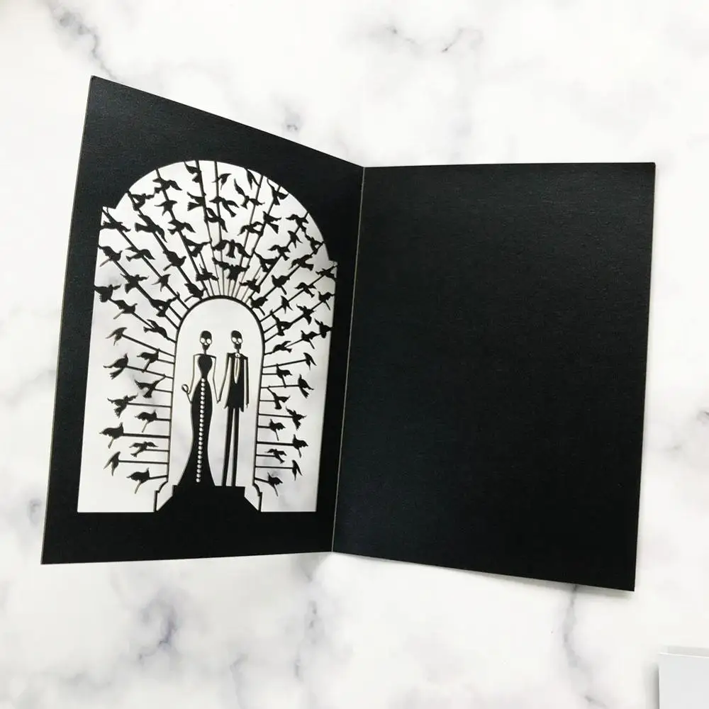 

45pcs/lot Hollow Laser Cut Wedding Invitation Card Valentine's Day Theme Simple Envelope Love Letter Grand Events Invitation