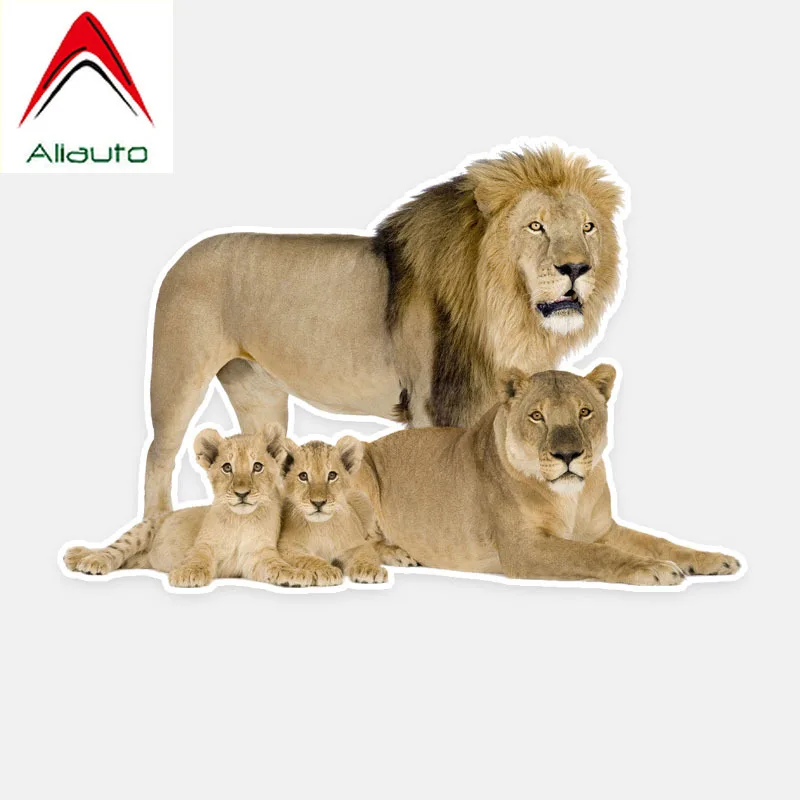 

Aliauto Fashion Lion's Family Loving Car Sticker Reflective Sunscreen Waterproof Decal Decoration Accessories PVC,16cm*10cm