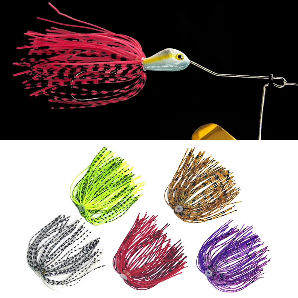 Easy Catch 5pcs Mixed Color Fishing Rubber Jig Skirts 5 colors Silicone Skirt Wire With Ring Fly Tying Material | Спорт и