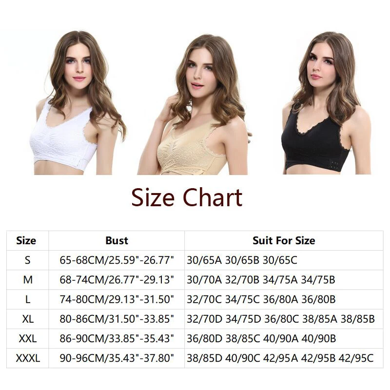 

S-3XL Sexy Lingerie For Women Lace Solid Color Front Cross Side Buckle Wireless Push up Breathable Sleep Sports Hot Bra