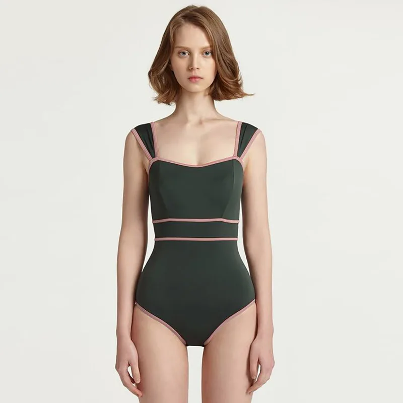 

One Piece Bikini Womens Swim Wear Swimsuit Swimsuits Rashguard Female Swimwear Sexy Back Cover Polyester Solid Bathing Suit