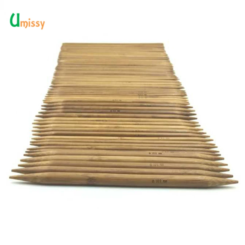 Двойная Точка Вязание Бамбуковые Иглы Ткачество 15 Размеры 5 шт./Размер 75 шт./компл.