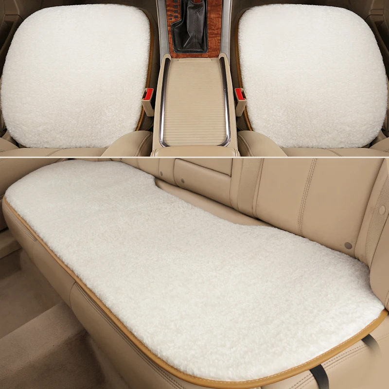 

Three-piece Car Seat Winter Plush Chinese Alpaca Winter Short Plush Warm Single-piece Without Back Cushion