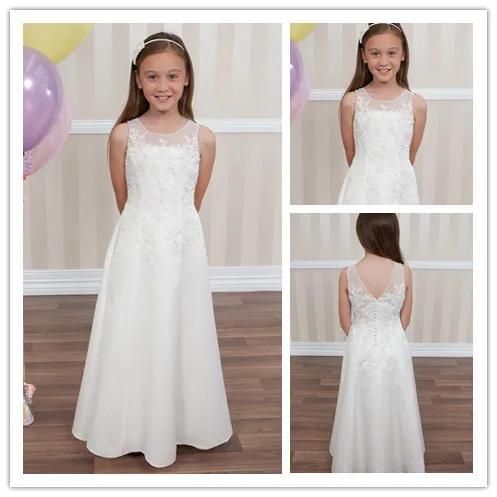 Свадебное платье цвета слоновой кости с цветочным узором для девочек Vestido De Casamento