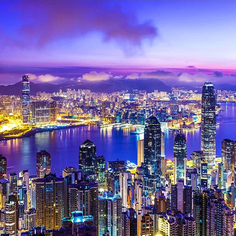 3D фотообои с ночным видением города настенные фрески на заказ современный фон