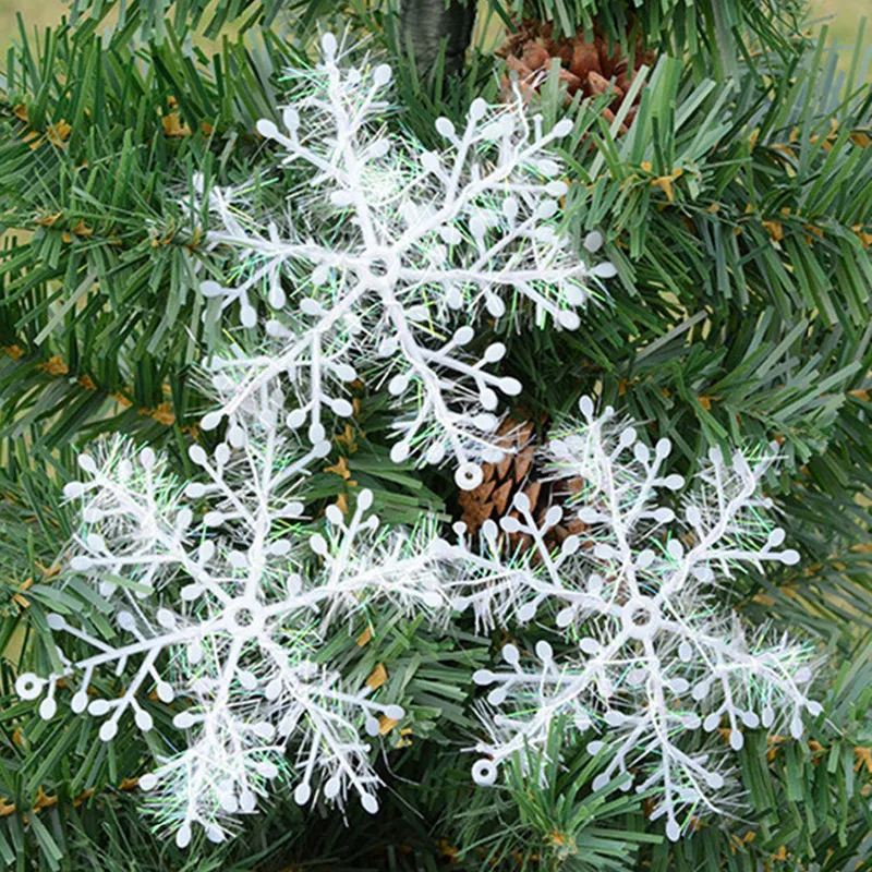 3 шт./1 упаковка новогодние украшения в виде белых снежинок | Дом и сад