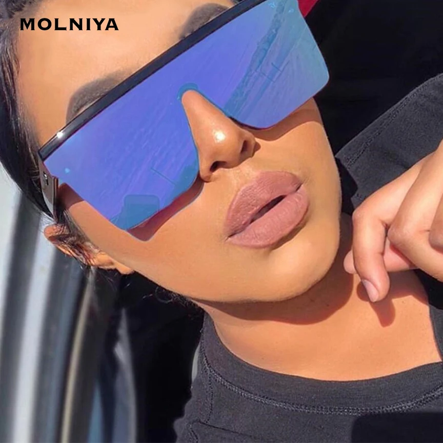 Женские и мужские солнцезащитные очки большие квадратные с плоским верхом