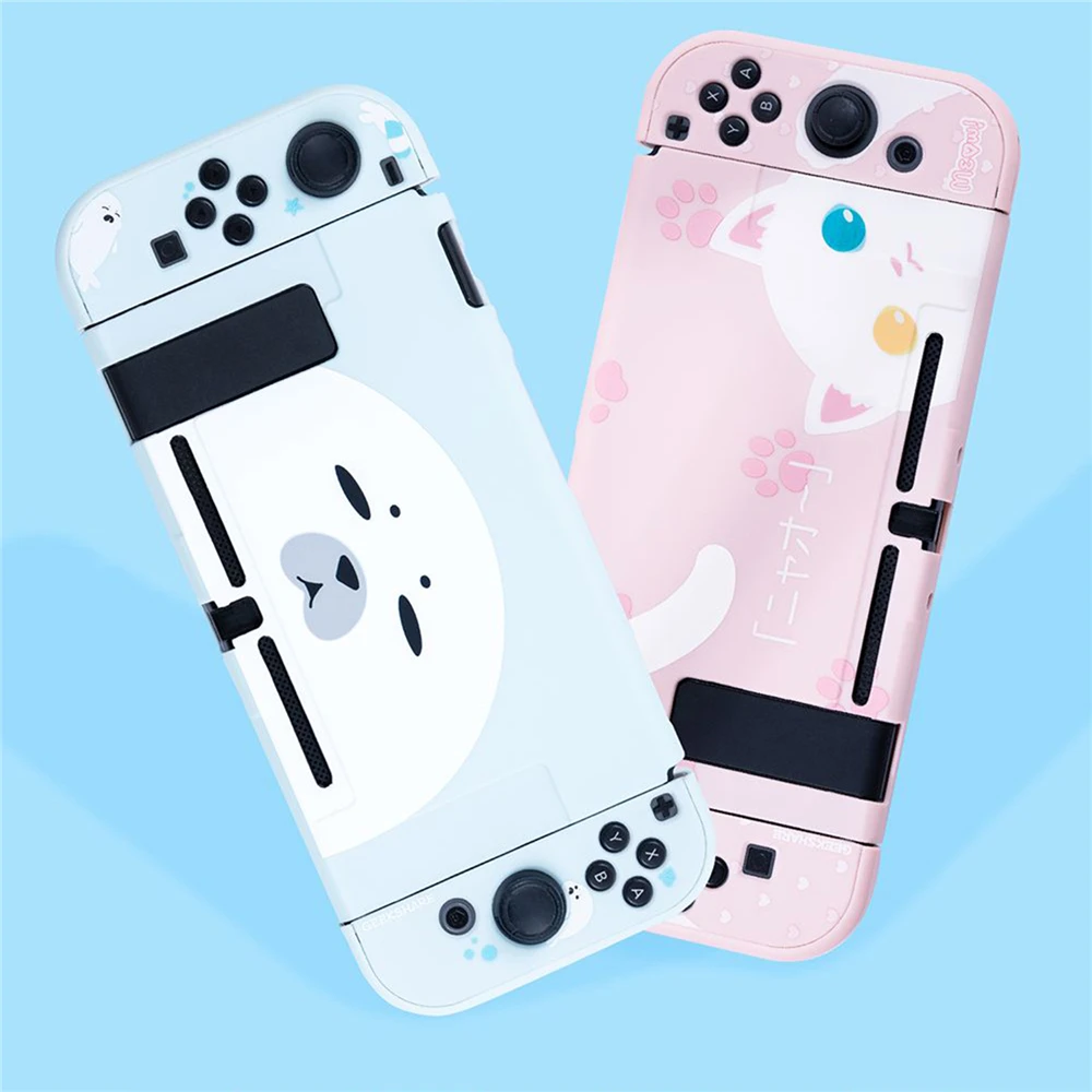 Милый кавайный котик Розовый Жесткий чехол для Nintendo Switch Console Jon con корпус