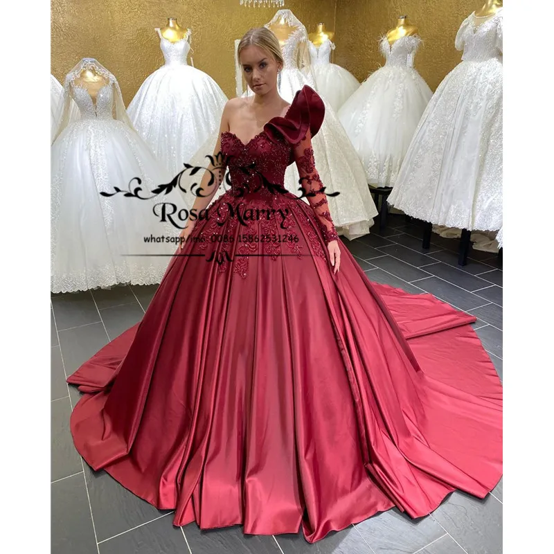 Роскошное бальное платье с красными кристаллами для выпускного бала 2020 года