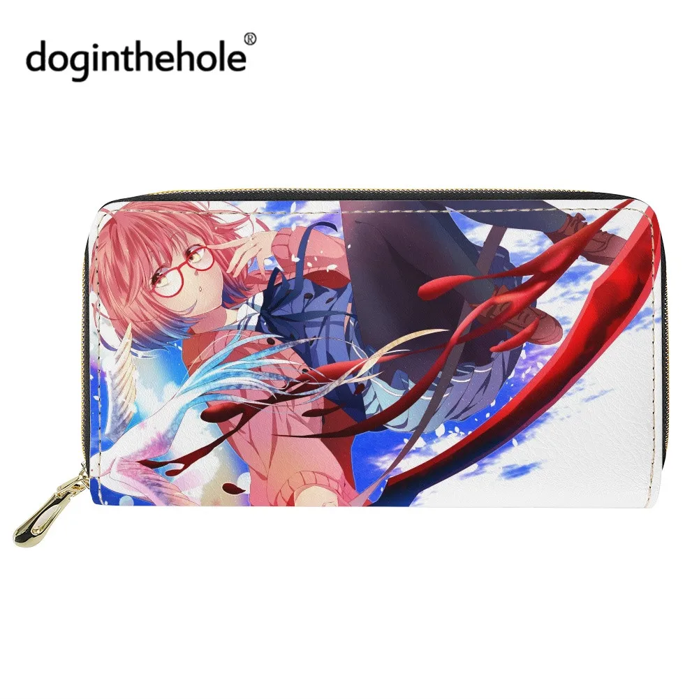 

Doginthehole Girls Cartoon Casual PU Leather Long Wallet Anime Beyond The Boundary High Popularity Mirai Money Card Purse Women