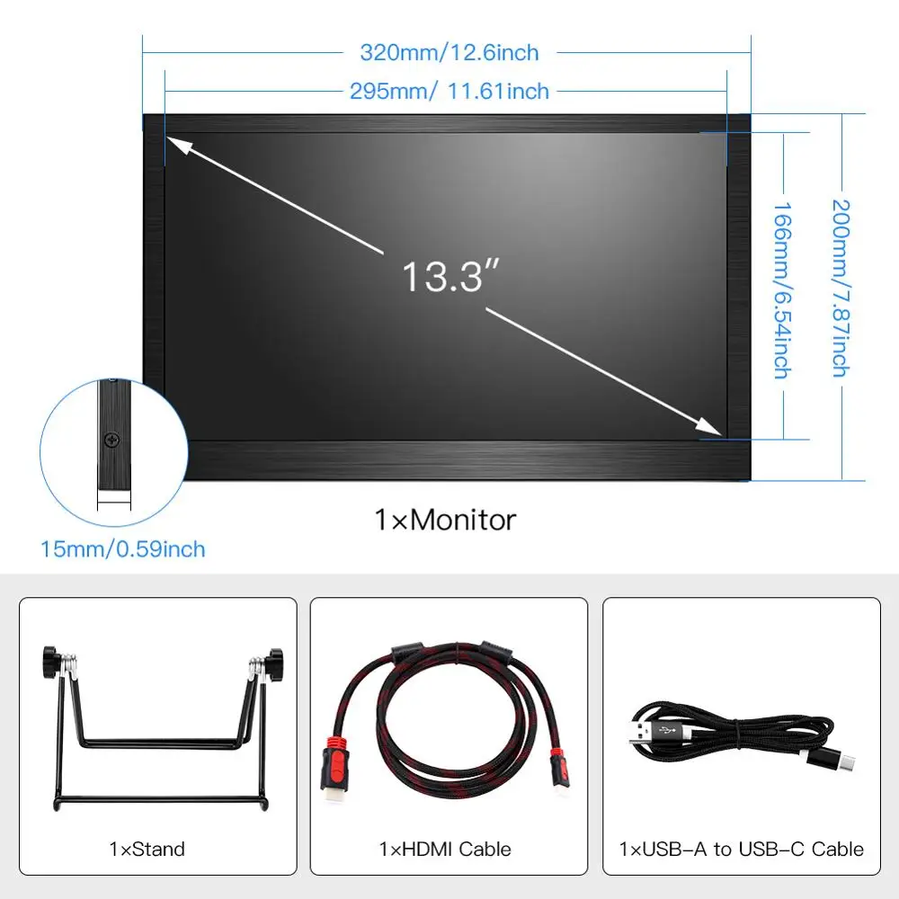 Eyoyo EM13F 13 3 &quotHDMI Портативный второй монитор IPS игровой 1080P ЖК экран Pantalla для Raspberry Pi