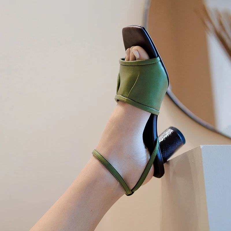 Женская обувь Новые брендовые Летние босоножки из натуральной кожи Женские