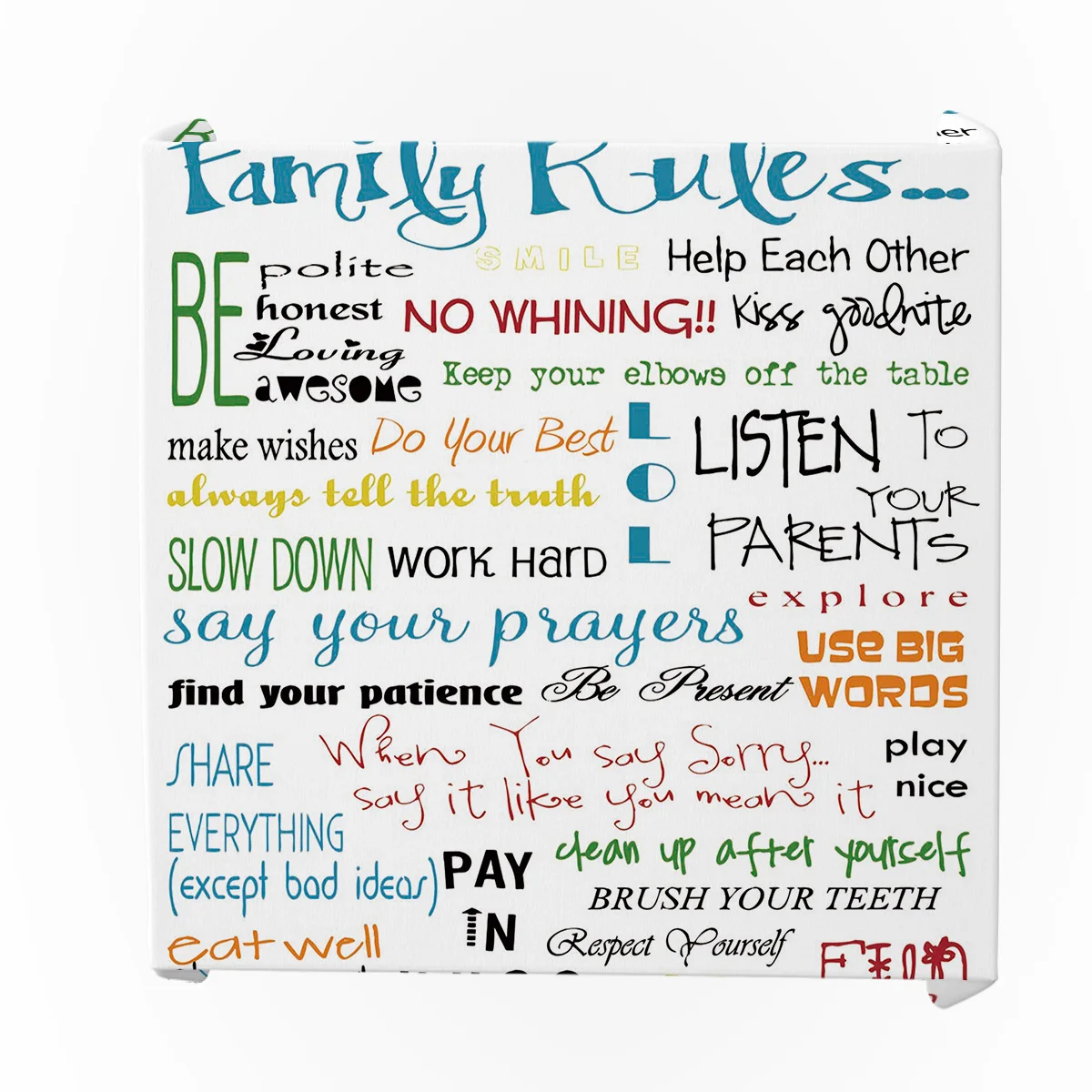 Family Rules Cartoon Art Tablecloth Rectangular Dining Desk Table Cover Mat Kitchen Wedding Birthday Party Soft Cloths | Дом и сад
