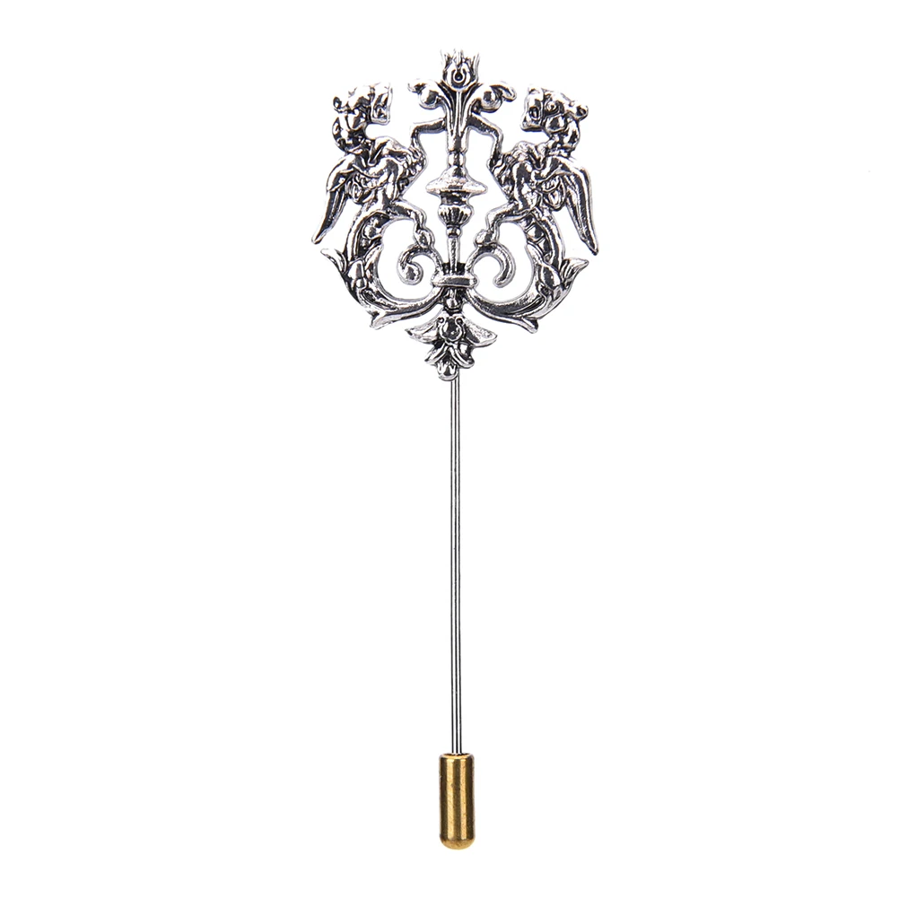 Классический полый двойной Лев нагрудные булавки для костюма аксессуары палка