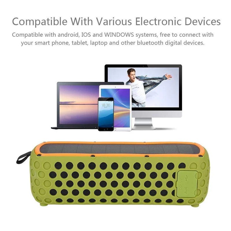 IPX5 Водонепроницаемый портативный Bluetooth динамик со светодиодный светильник и