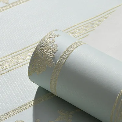 

3d Embossed Self-adhesive Pressed Striped Non-woven Wallpaper Living Room Bedroom Room American Modern Minimalist Wallpaper