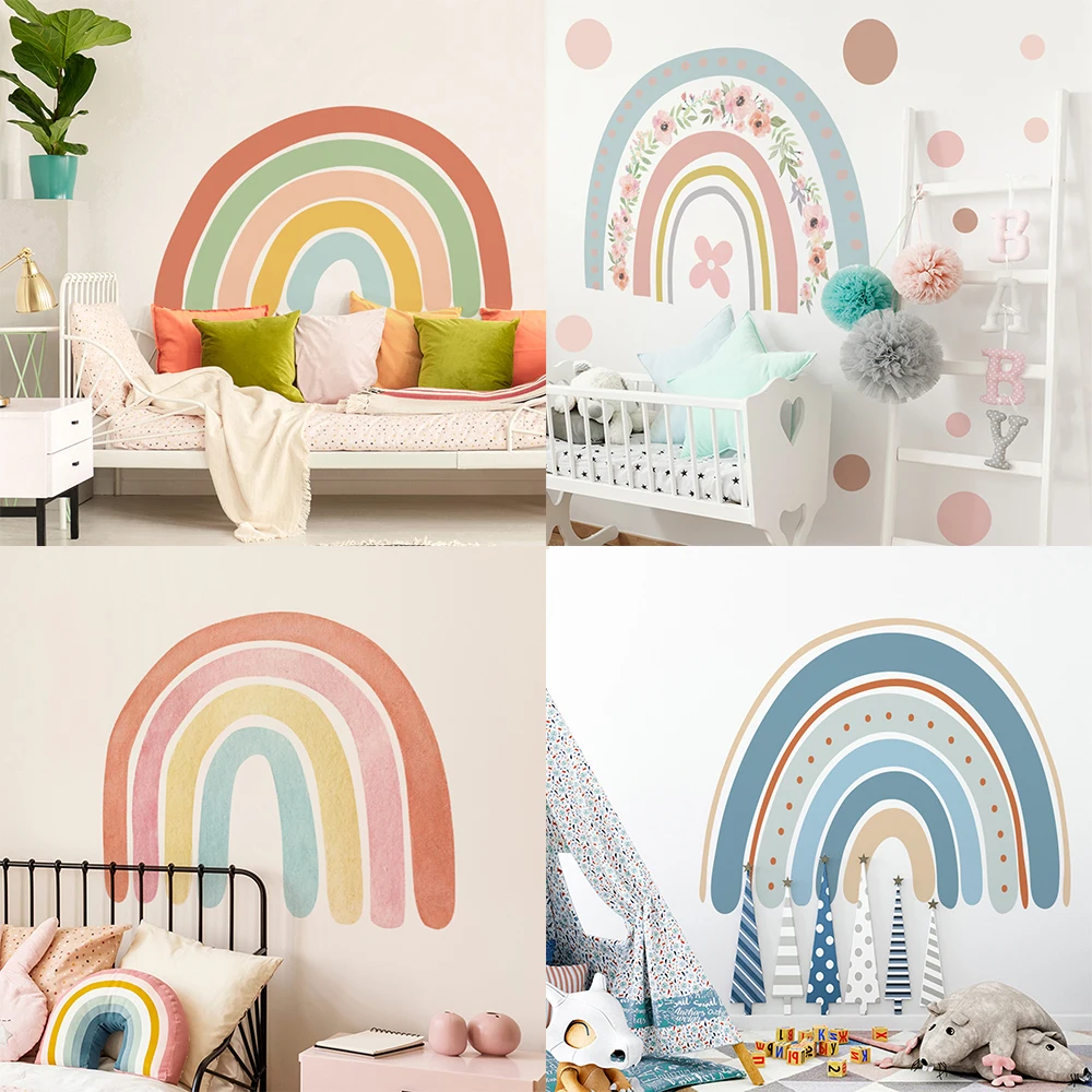 Модные съемные настенные наклейки в богемном стиле Розовая Радуга
