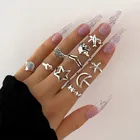 Кольцо женское винтажное серебристого цвета в стиле панк, звезда, луна, самолет, морская звезда, ракушка