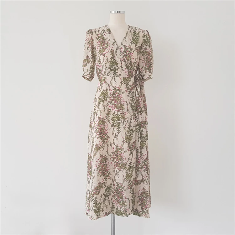 Женское шифоновое платье Colorfaith повседневное длинное винтажное с высокой талией v