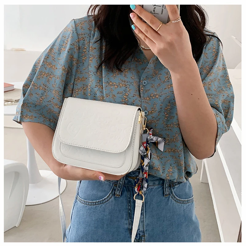 

Korean Style Shoulder Bag New Pink Flip Women's Handbag Fashion PU Messenger Bag Simple Female's Leisure Small Square Bag