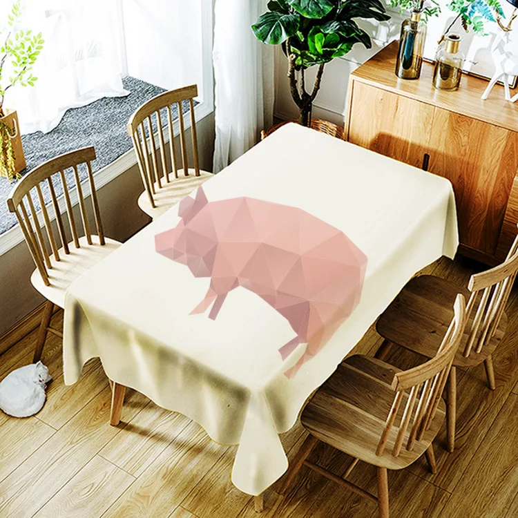 

Modern style printed household tablecloth animal pattern washable decorative household waterproof tablecloth
