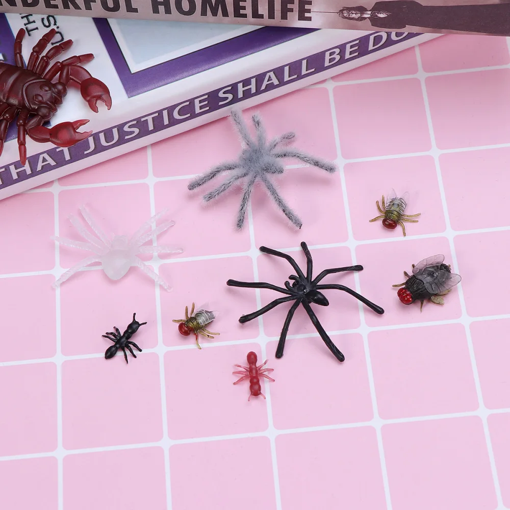 44 шт. имитация пластиковых жуков поддельные пауки Скорпион мухи летучая мышь для