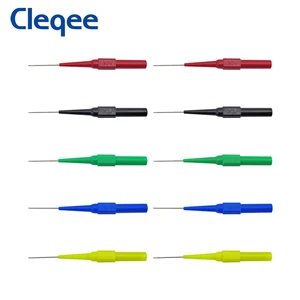 Cleqee изоляция, не разрушительное пирсинг, диагностический мультиметр 5 цветов из нержавеющей стали, зонд прокола 4 мм, разъем для электроники