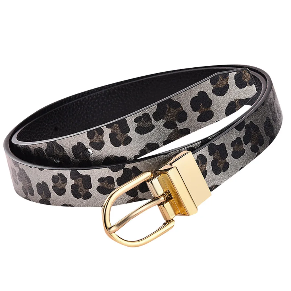 SAGACE Новый Широкий кожаный ремень с леопардовым принтом двухсторонний